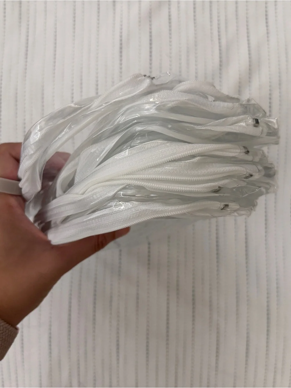Clear White Zip Cosmetic Pouch -9pc